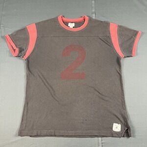 American Eagle Outfitters Vintage 90s Men's M Jersey "2" T-Shirt Grey Red Double